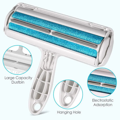 Effortless Pet Hair Removal: Self-Cleaning Fur Roller for Furniture