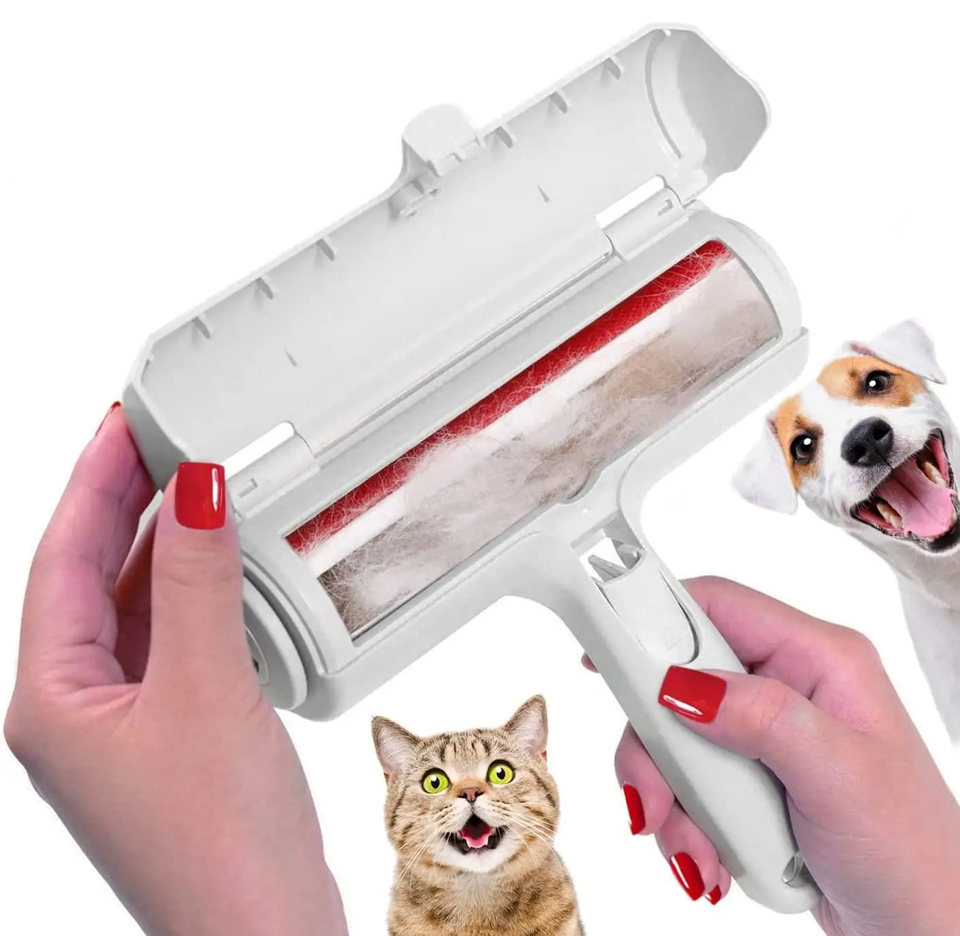 Effortless Pet Hair Removal: Self-Cleaning Fur Roller for Furniture